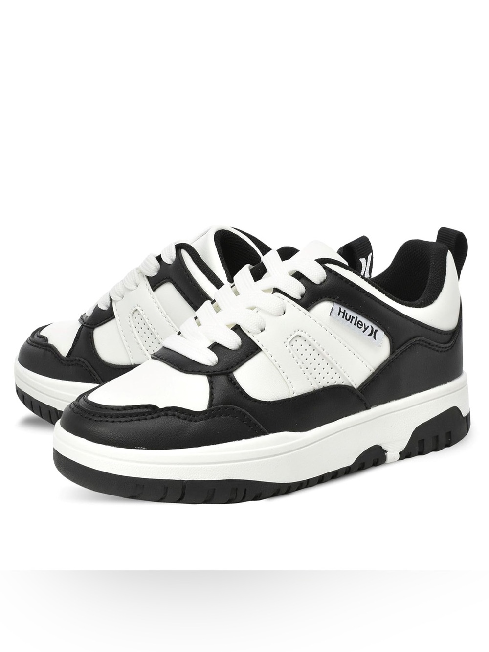 Hurley Kids Black and White Low-Top Lace-Up Sneakers